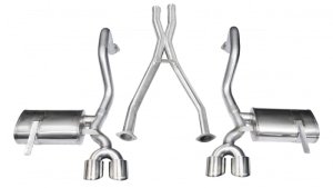 Chevrolet Corvette Performance Exhaust - Dual Rear Exit - CORSA Performance - Xtreme Cat-Back + XO with Twin 4.0in. Polished Pro-Series Tips - Polished - `97-`04